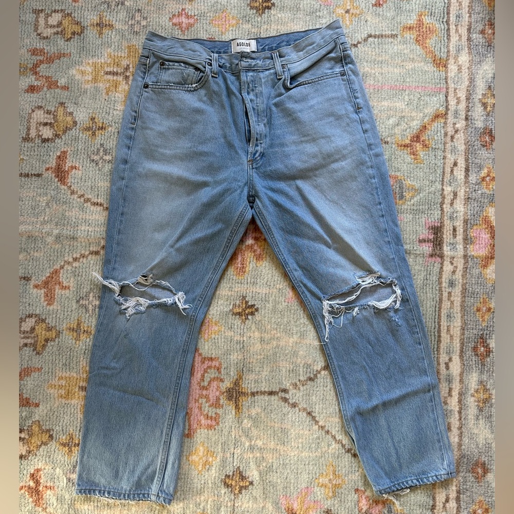 Agolde Light Blue Distressed Jeans
